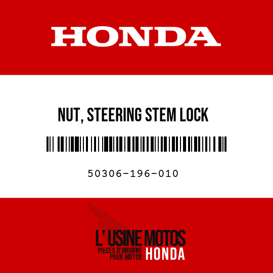 image de 50306-196-010 NUT, STEERING STEM LOCK