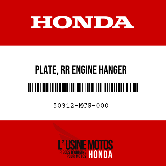 image de 50312-MCS-000 PLATE, RR ENGINE HANGER