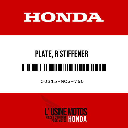 image de 50315-MCS-760 PLATE, R STIFFENER