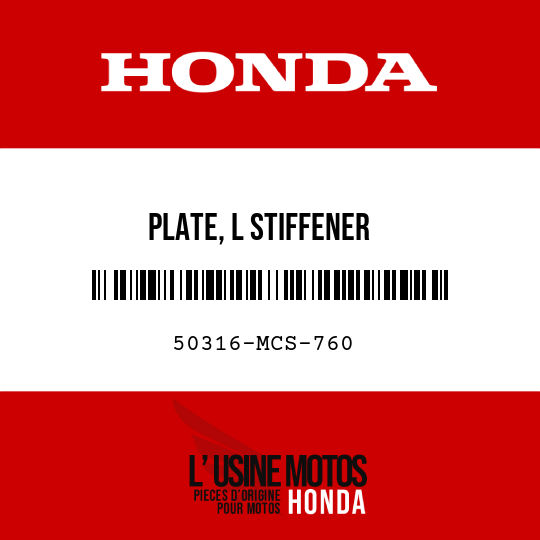 image de 50316-MCS-760 PLATE, L STIFFENER