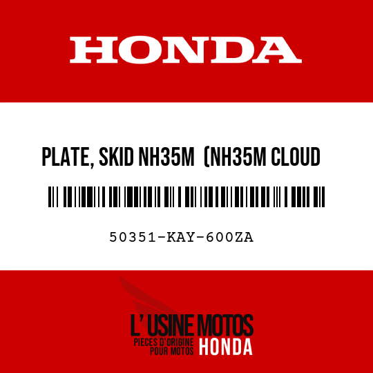 image de 50351-KAY-600ZA PLATE, SKID NH35M  (NH35M CLOUD SILVER METALLIC)