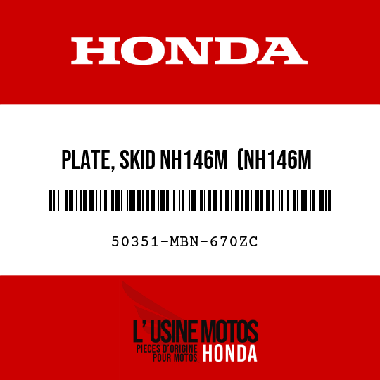 image de 50351-MBN-670ZC PLATE, SKID NH146M  (NH146M ACCURATE SILVER METALLIC)