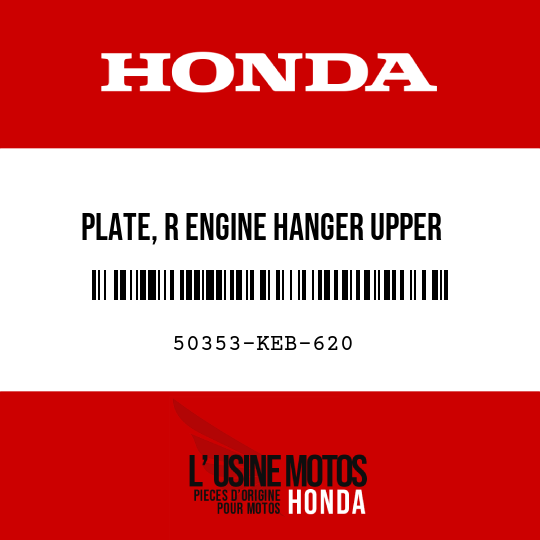 image de 50353-KEB-620 PLATE, R ENGINE HANGER UPPER