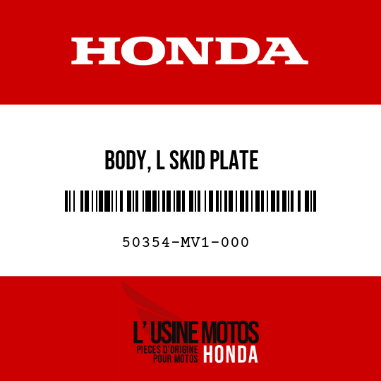 image de 50354-MV1-000 BODY, L SKID PLATE