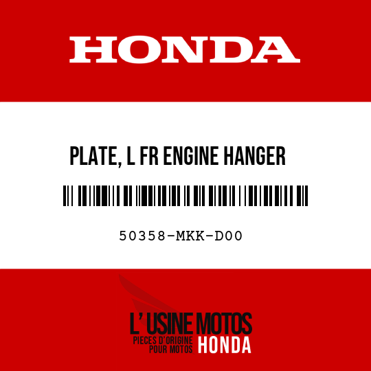 image de 50358-MKK-D00 PLATE, L FR ENGINE HANGER