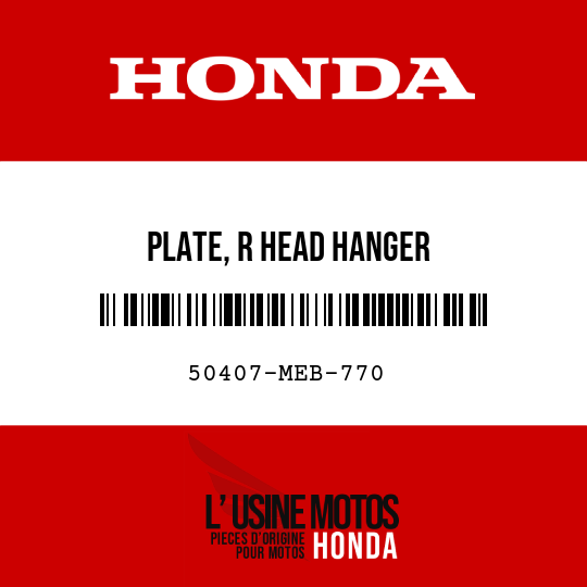 image de 50407-MEB-770 PLATE, R HEAD HANGER