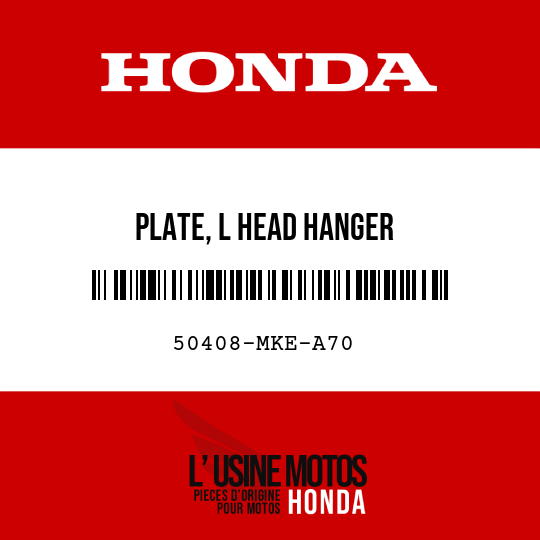 image de 50408-MKE-A70 PLATE, L HEAD HANGER
