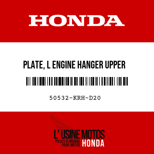 image de 50532-KRH-D20 PLATE, L ENGINE HANGER UPPER