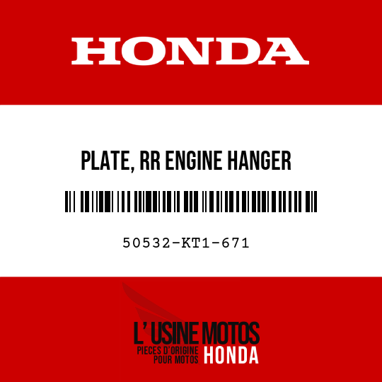 image de 50532-KT1-671 PLATE, RR ENGINE HANGER
