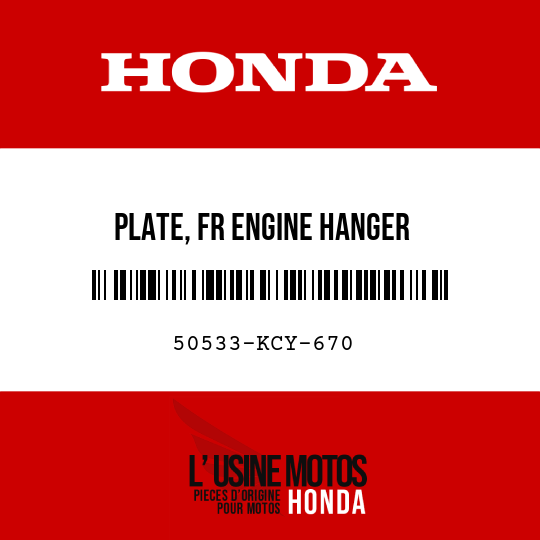 image de 50533-KCY-670 PLATE, FR ENGINE HANGER
