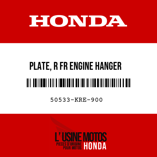 image de 50533-KRE-900 PLATE, R FR ENGINE HANGER