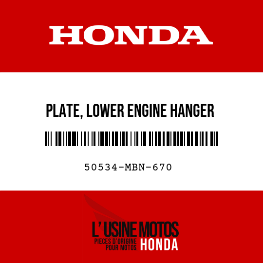 image de 50534-MBN-670 PLATE, LOWER ENGINE HANGER