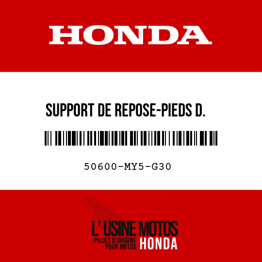 image de 50600-MY5-G30 SUPPORT DE REPOSE-PIEDS D.