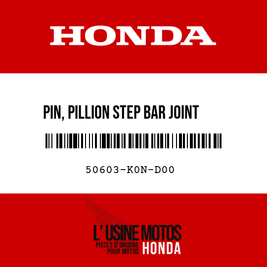 image de 50603-K0N-D00 PIN, PILLION STEP BAR JOINT