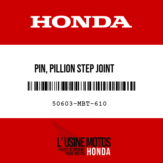 image de 50603-MBT-610 PIN, PILLION STEP JOINT
