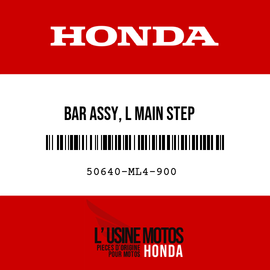 image de 50640-ML4-900 BAR ASSY, L MAIN STEP