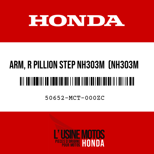 image de 50652-MCT-000ZC ARM, R PILLION STEP NH303M  (NH303M MAT AXIS GRAY METALLIC)
