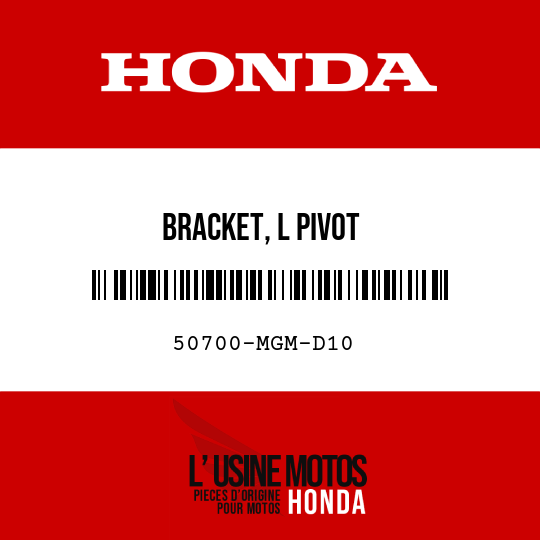 image de 50700-MGM-D10 BRACKET, L PIVOT