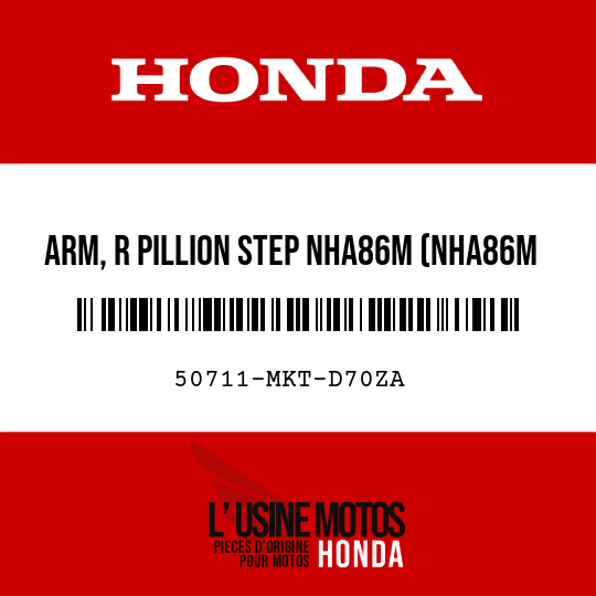 image de 50711-MKT-D70ZA ARM, R PILLION STEP NHA86M (NHA86M MAT BALLISTIC BLACK METALLIC)
