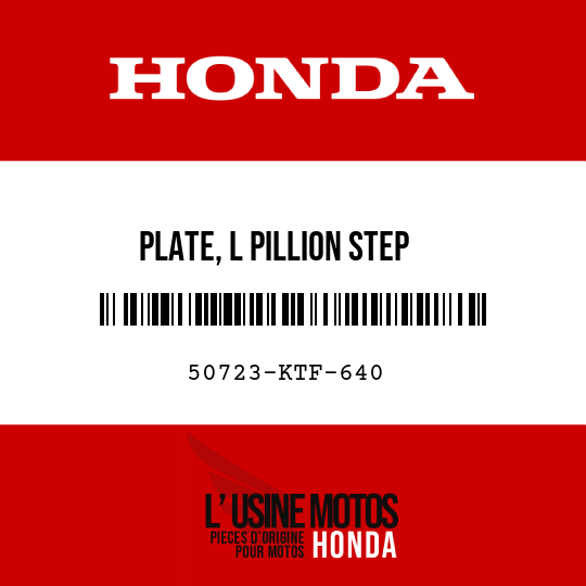 image de 50723-KTF-640 PLATE, L PILLION STEP