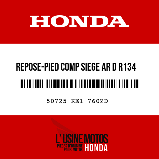 image de 50725-KE1-760ZD REPOSE-PIED COMP SIEGE AR D R134 
