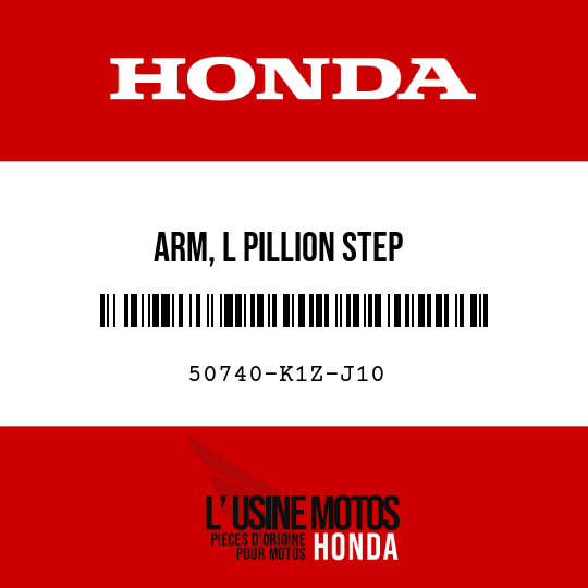 image de 50740-K1Z-J10 ARM, L PILLION STEP