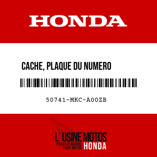 image de 50741-MKC-A00ZB CACHE, PLAQUE DU NUMERO       D'IDENTIFICATION DU VEHICULE NHB73M