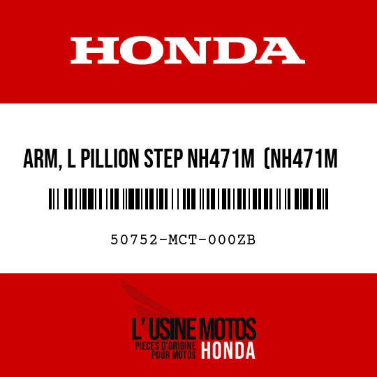 image de 50752-MCT-000ZB ARM, L PILLION STEP NH471M  (NH471M MAT EXTREME SILVER METALLIC)