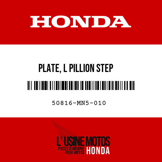 image de 50816-MN5-010 PLATE, L PILLION STEP