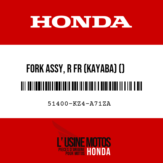 image de 51400-KZ4-A71ZA FORK ASSY, R FR (KAYABA) () TNATURAL (TNATURAL NATURAL)