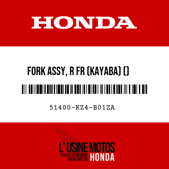 image de 51400-KZ4-B01ZA FORK ASSY, R FR (KAYABA) () TNATURAL (TNATURAL NATURAL)