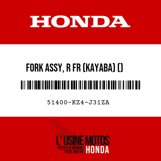image de 51400-KZ4-J31ZA FORK ASSY, R FR (KAYABA) () TNATURAL (TNATURAL NATURAL)