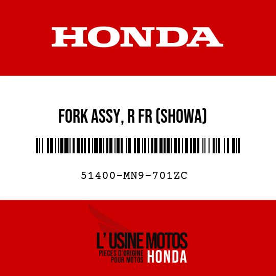 image de 51400-MN9-701ZC FORK ASSY, R FR (SHOWA) NH146M/PB198  (NH146M/PB198 ACCURATE SILVER METALLIC/NEO BLUE)