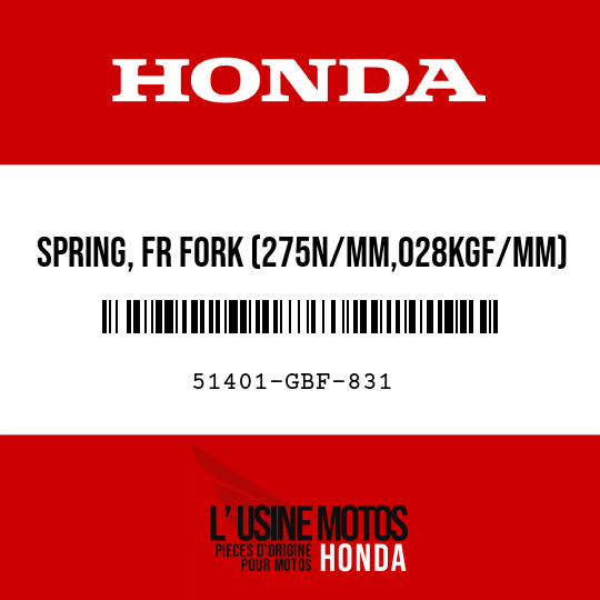 image de 51401-GBF-831 SPRING, FR FORK (275N/MM,028KGF/MM)