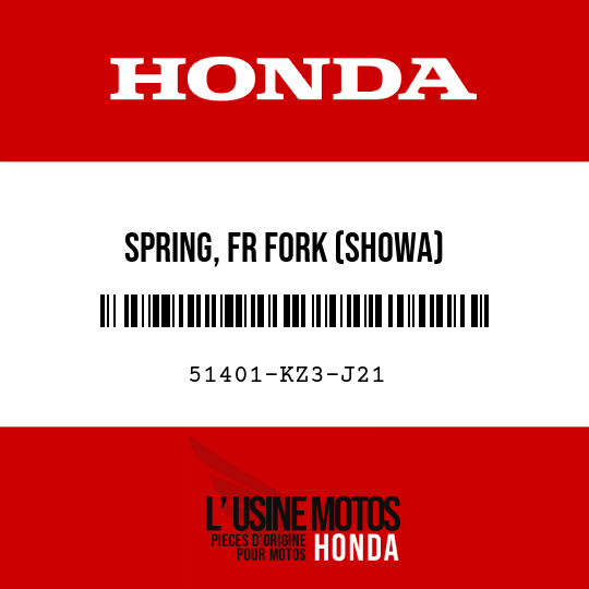image de 51401-KZ3-J21 SPRING, FR FORK (SHOWA) (422N/MM,043KGF/MM)