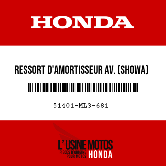 image de 51401-ML3-681 RESSORT D'AMORTISSEUR AV. (SHOWA) (3.92N/MM,0.4KGF/MM)