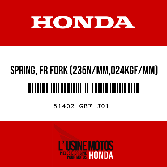 image de 51402-GBF-J01 SPRING, FR FORK (235N/MM,024KGF/MM)