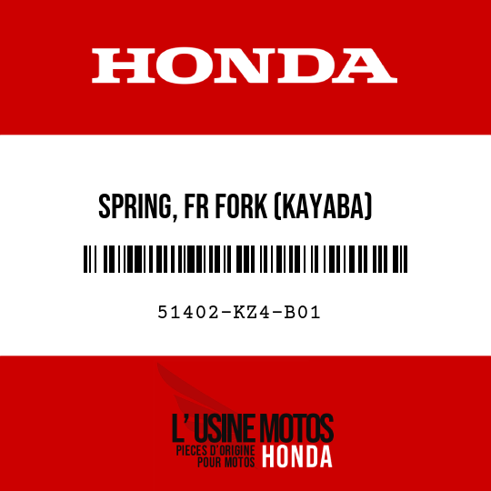 image de 51402-KZ4-B01 SPRING, FR FORK (KAYABA) (410N/MM,042KGF/MM)