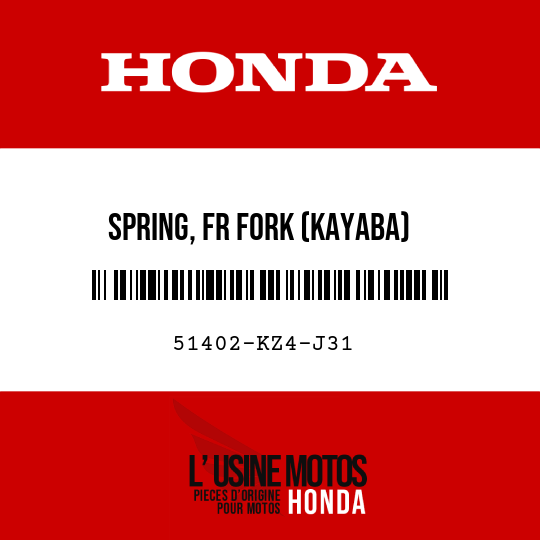 image de 51402-KZ4-J31 SPRING, FR FORK (KAYABA) (40N/MM,041KGF/MM)