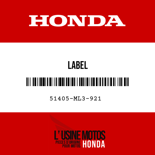 image de 51405-ML3-921 LABEL