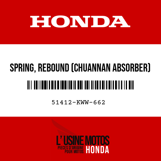 image de 51412-KWW-662 SPRING, REBOUND (CHUANNAN ABSORBER)