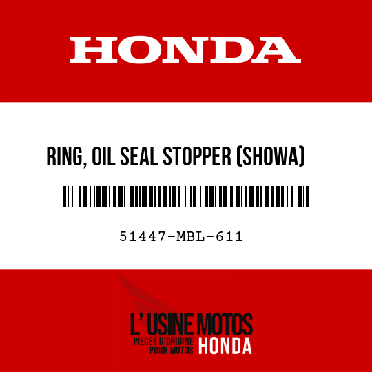 image de 51447-MBL-611 RING, OIL SEAL STOPPER (SHOWA)