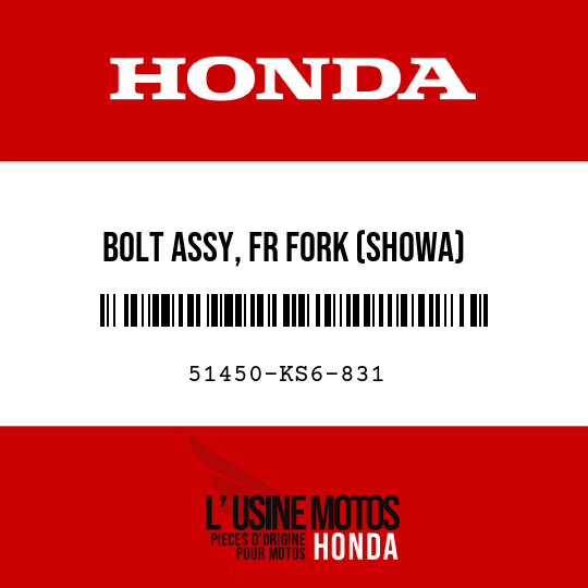 image de 51450-KS6-831 BOLT ASSY, FR FORK (SHOWA)