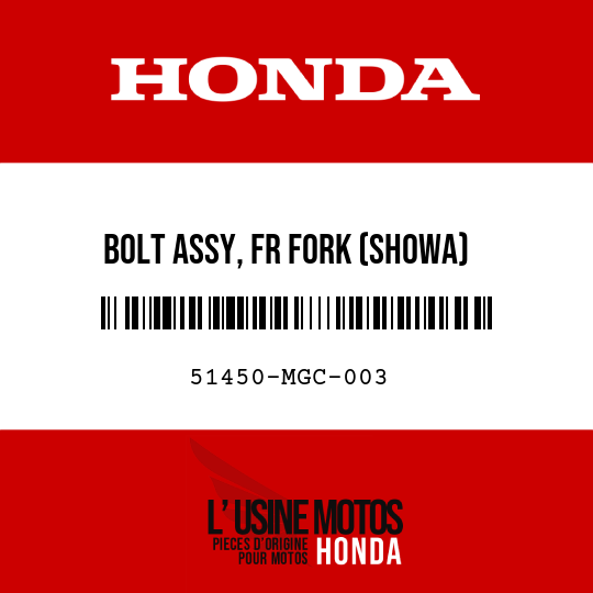 image de 51450-MGC-003 BOLT ASSY, FR FORK (SHOWA)