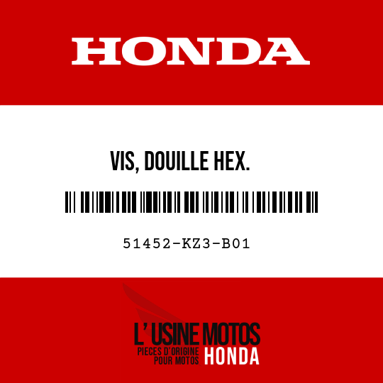image de 51452-KZ3-B01 VIS, DOUILLE HEX.
