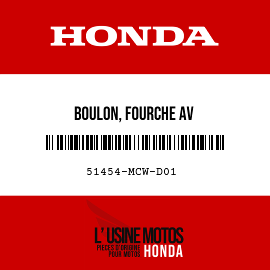 image de 51454-MCW-D01 BOULON, FOURCHE AV