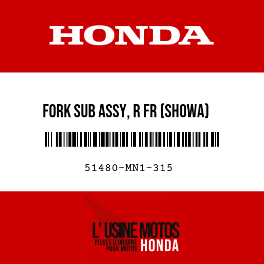 image de 51480-MN1-315 FORK SUB ASSY, R FR (SHOWA)
