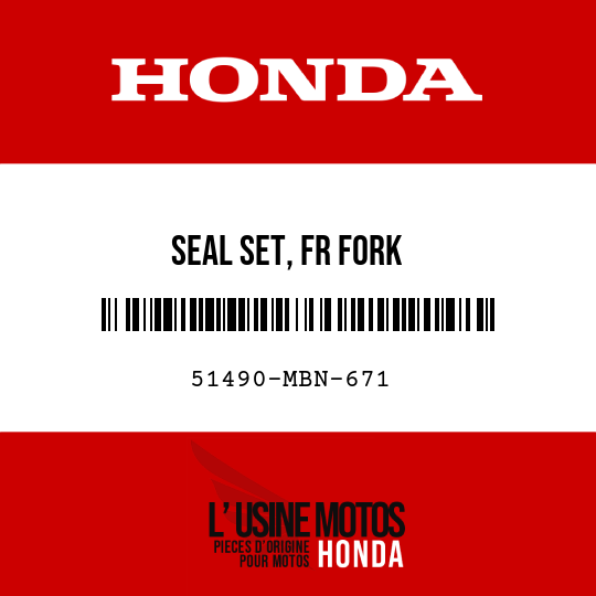image de 51490-MBN-671 SEAL SET, FR FORK