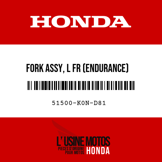 image de 51500-K0N-D81 FORK ASSY, L FR (ENDURANCE)