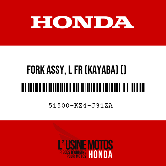 image de 51500-KZ4-J31ZA FORK ASSY, L FR (KAYABA) () TNATURAL (TNATURAL NATURAL)